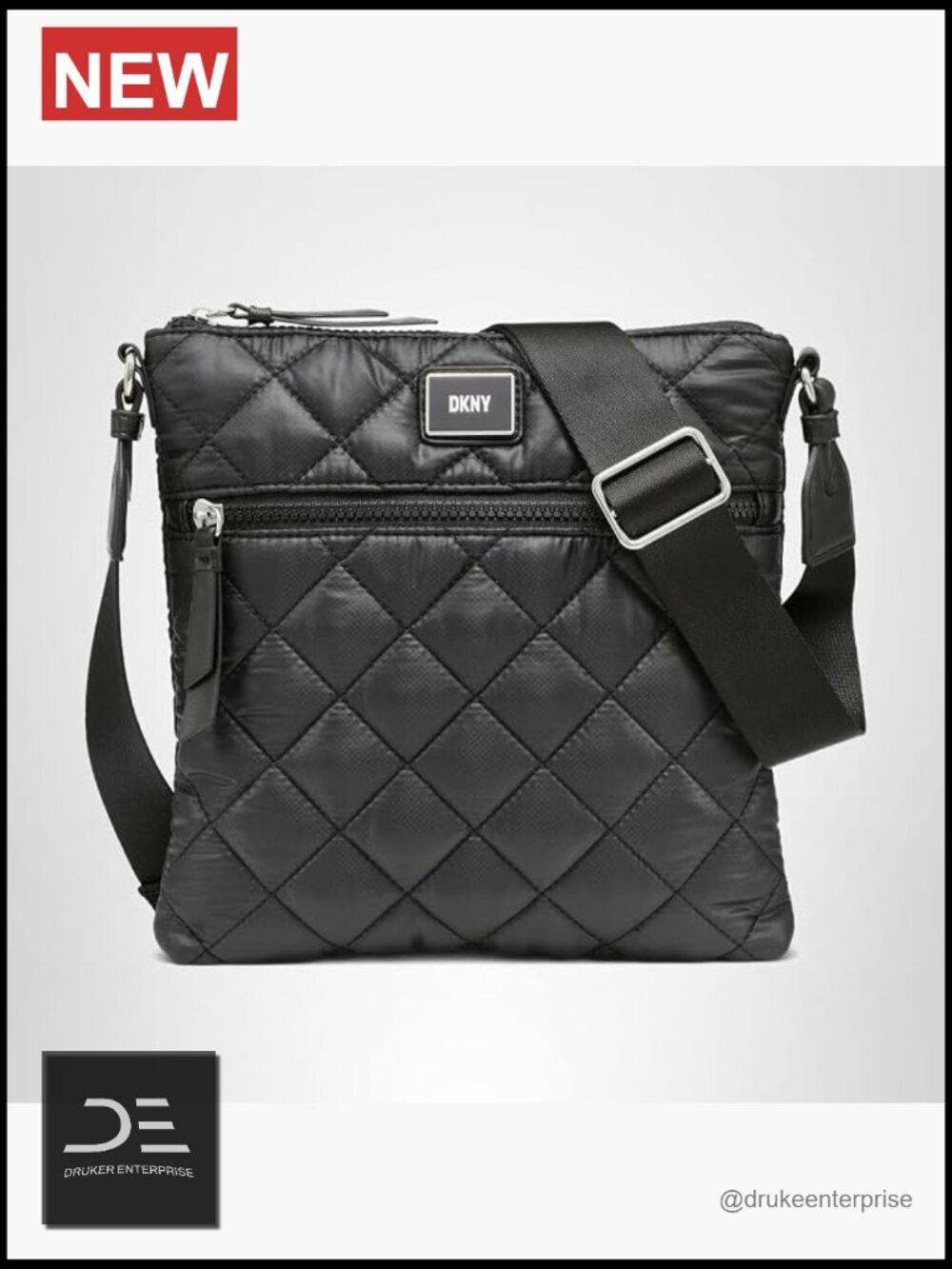 Faux Leather Quilted Crossbody Bag with Adjustable Strap